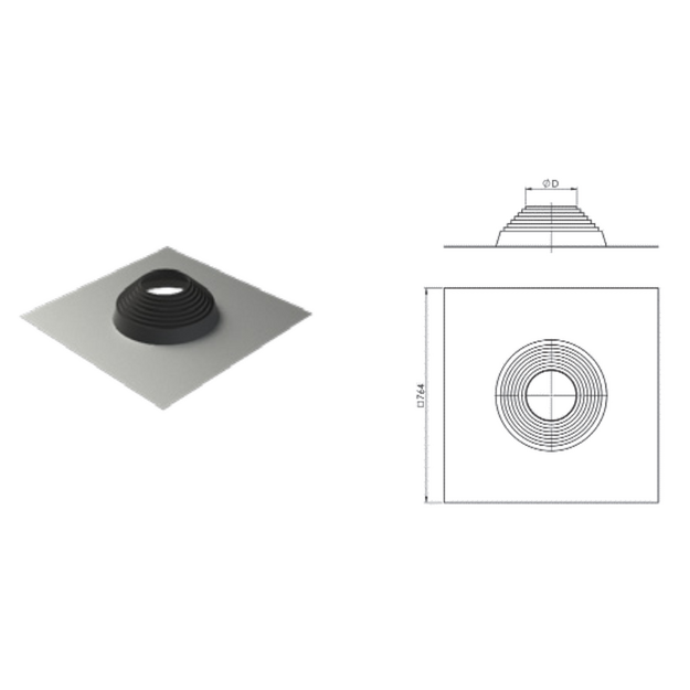 Stogo sandarinimo detalė AL+EPDM, 0&deg;-45&deg;