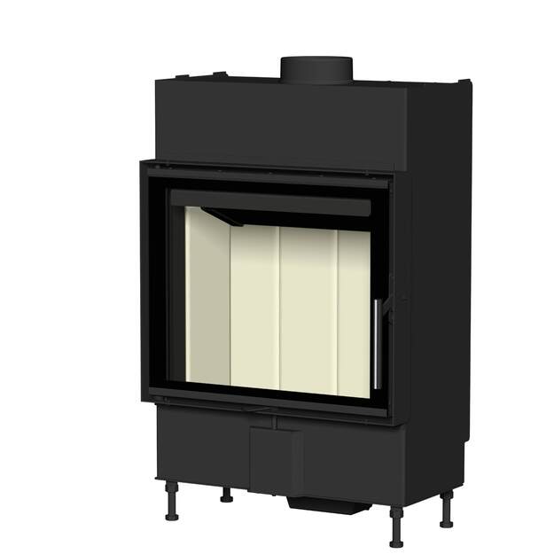 Plieninis židinio ugniakuras Romotop KV HEAT H2N01, stiklo i&scaron;matavimai 589x498 mm