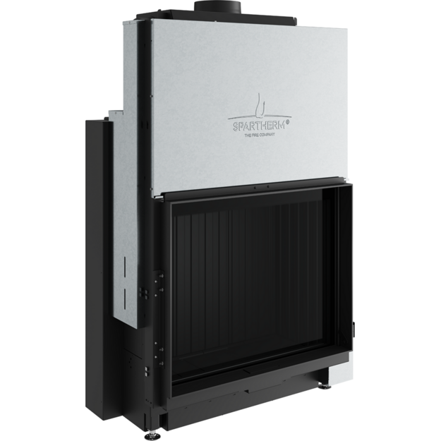 Plieninis židinio ugniakuras Spartherm Premium A-1V-87h, &oslash;200 mm, tiesiu stiklu, juodi &scaron;amotai