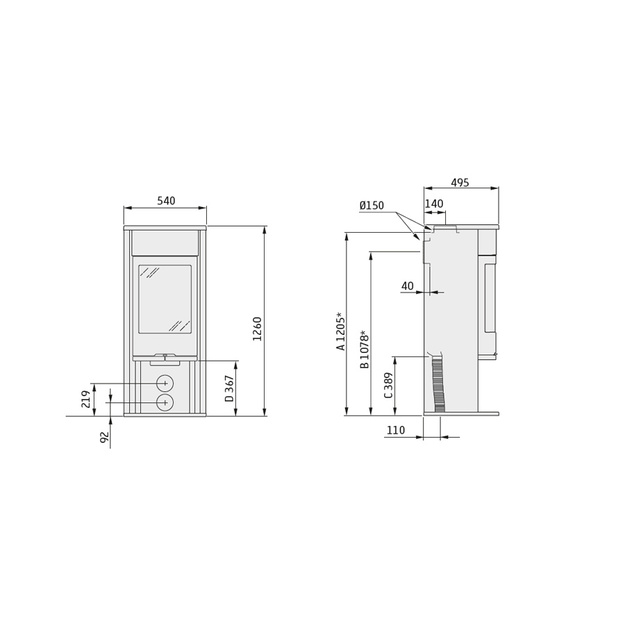 Krosnelė Contura C610G:1 AN juoda (798404, 398285, 803656)