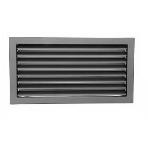 Grotelės VENTLAB 450x240, fiksuotos žaliuzės, juodos