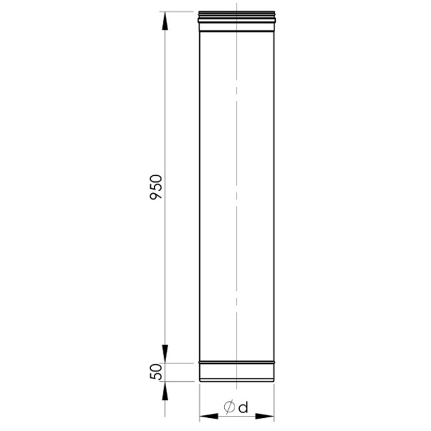 Apvalus įdėklas HeatUp NP d.130, L-1.0m (H111 1 1001 0130 100)