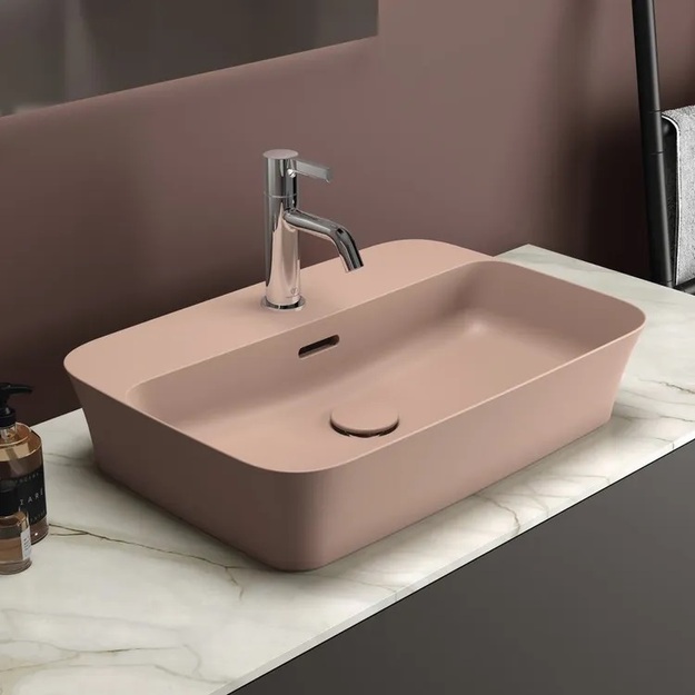 Praustuvas montuojamas ant stalvir&scaron;io Ideal Standard Ipalyss 55x38 cm, su perlaja, su dugno vožtuvu, Nude