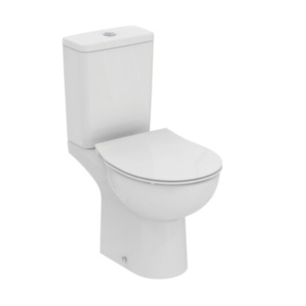 Komplektas: Ideal Standard Eurovit+ pastatomas unitazas su horizontaliu i&scaron;bėgimu, RimlessLS+, bakelis apatinio pajungimo