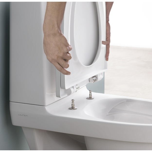 Kombinuotas unitazas KOMPAS Rimless, horizontalus nuotakas, 4,5/3 ltr. (650x360x850 mm) baltas