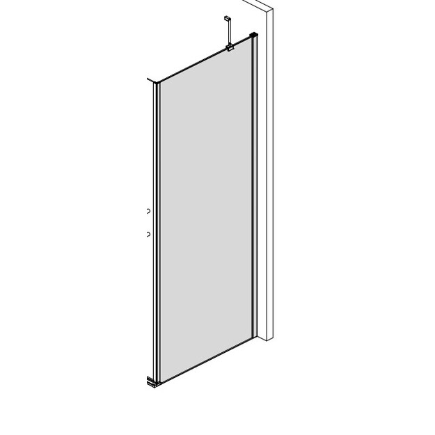 &Scaron;oninė siena OBCB 785-800mm x1950 du&scaron;o durims OBCO1, prof. brillant, stikl. transparent (tinka su U3SNP-4000731)