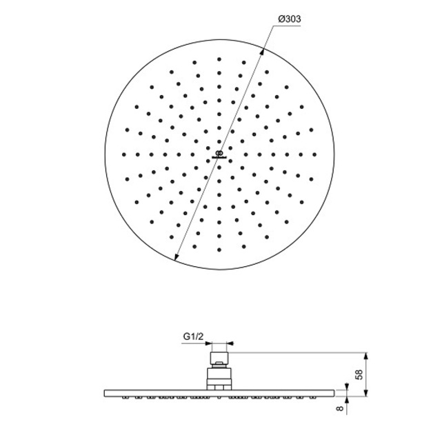 Ideal Standard Idealrain du&scaron;o galva 300 mm, &scaron;lifuoto aukso