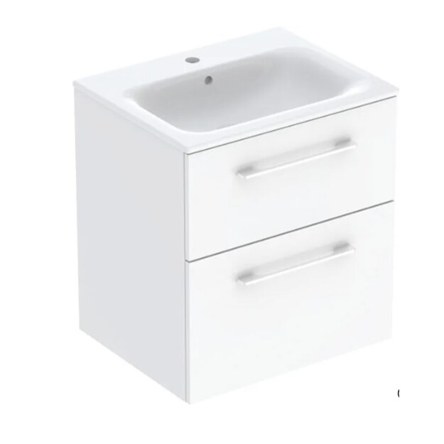 Selnova Square praustuvas su pakabinama spintele, 800x652x502 mm, baltos spalvos