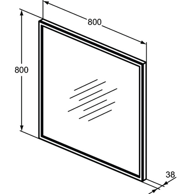 Veidrodis Ideal Standard Conca Square 80 cm juodu rėmu, ap&scaron;vietimu ambient LED