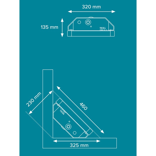 TECEbase WC modulis Base 320, siauras 32 cm., 2in1, su tvirtinimo varžtais