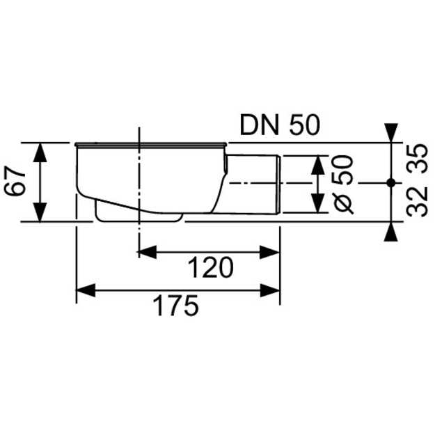 TECEdrainline plok&scaron;čias sifonas, DN 50 horizontalus  montavimo H 95 mm  pralaidumas 0,73 l/s