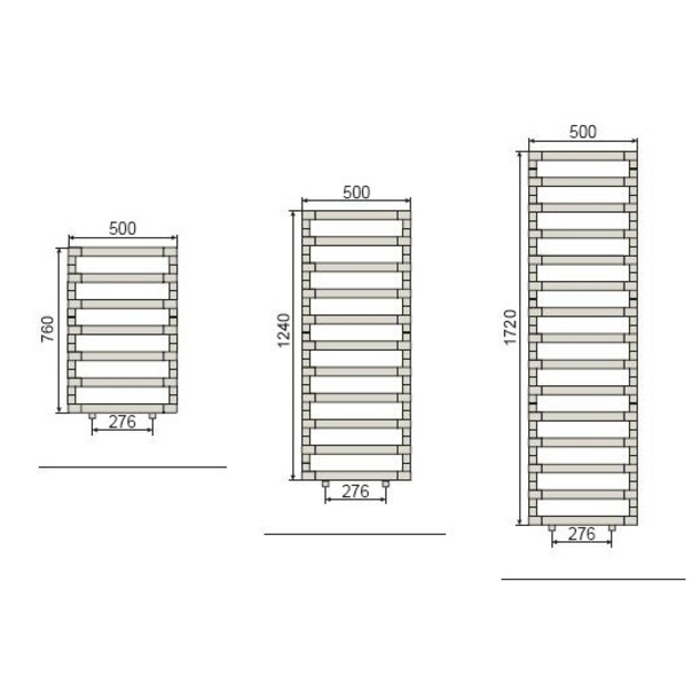 Vonios Radiatorius STEP B 1240x500,al.,  juodas chromas