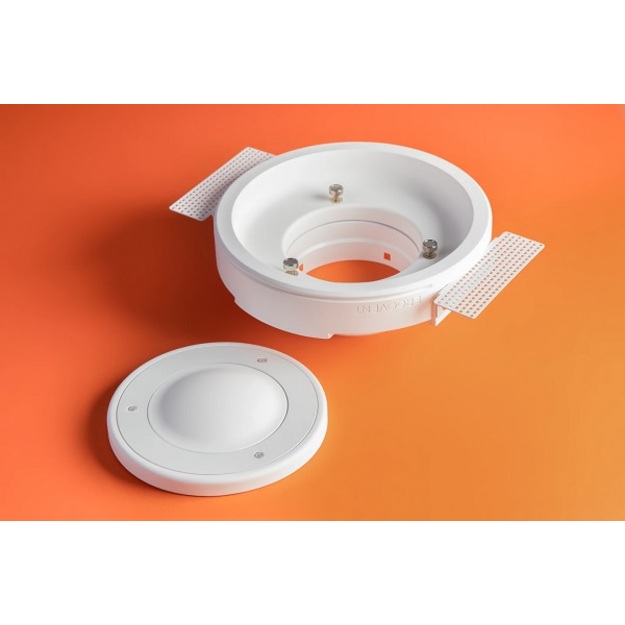 Gipsinis difuzorius RONDO-125 apvalus priglaistomas, baltos sp. su sklende
