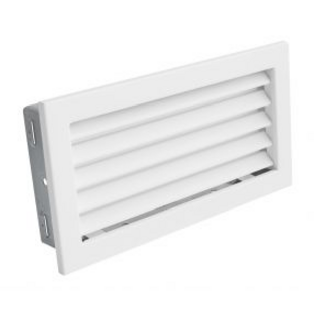 Grotelės VENTLAB 325x170, fiksuotos žaliuzės, baltos