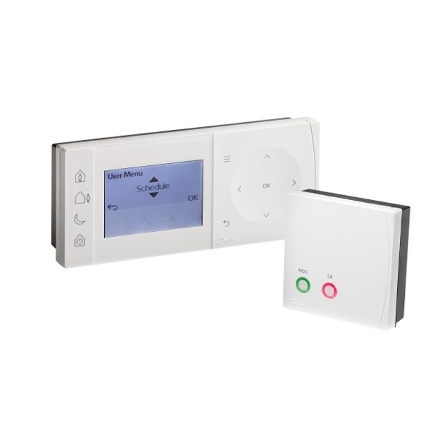 Programuojamas patalpos termostatas ir imtuvas TPOne-RF + RX1S RF, baterija maitinamas, radijo ry&scaron;iu valdomas