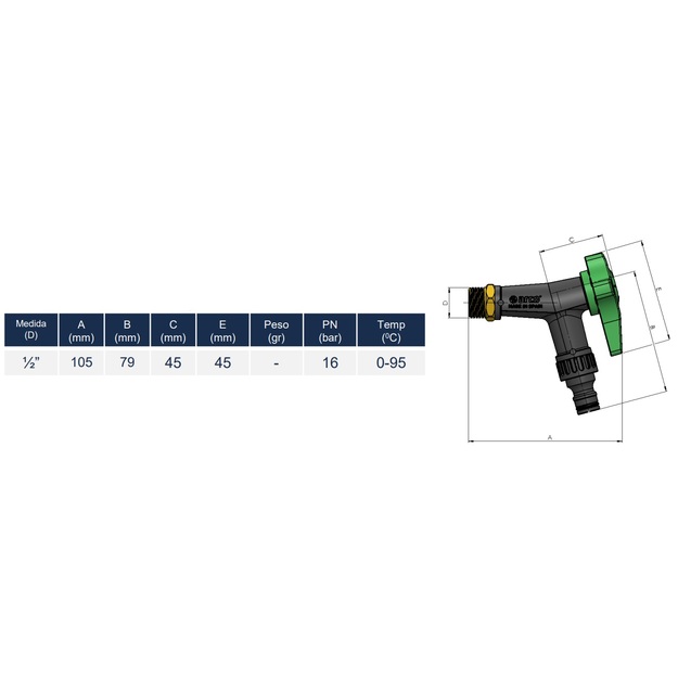 Arco GRIFO sodo ventilis 1/2 x1/2 