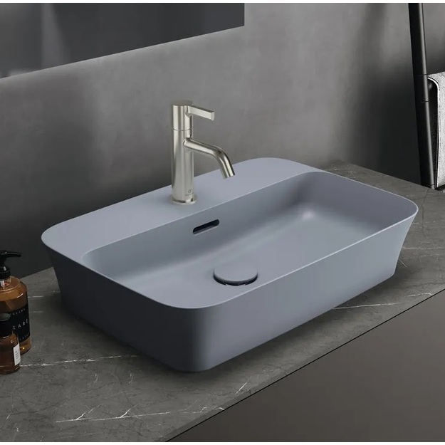 Praustuvas montuojamas ant stalvir&scaron;io Ideal Standard Ipalyss 55x38 cm, su perlaja, su dugno vožtuvu, Powder Blue