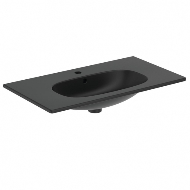 Ideal Standard Tesi praustuvas montuojamas ant spintelės 82,5 cm (825x450x165), matinė juoda
