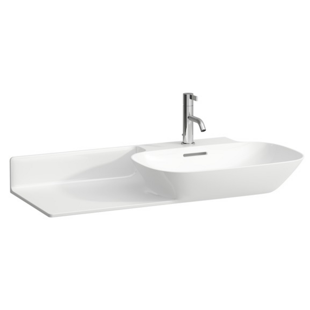 Praustuvas INO 900x450 mm su lentyna kairėje, 1 skyle mai&scaron;yt., Saphir Keramik, LCC, baltas