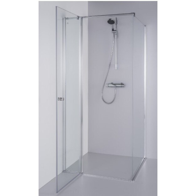 Standartinė, kvadratinė du&scaron;o kabina KARINA 100x100x200 , skaidrus st. , chromas ,