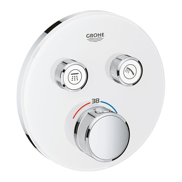 Vir&scaron;tinkinė termostatinio mai&scaron;ytuvo dalis Grohtherm SmartControl,2 valdikliai, balta
