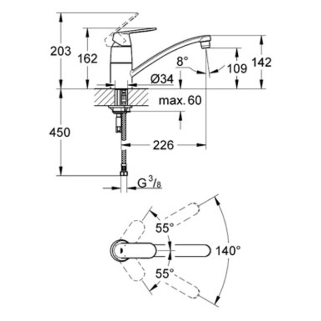 Grohe Eurosmart Cosmo Plautuvės mai&scaron;ytuvas