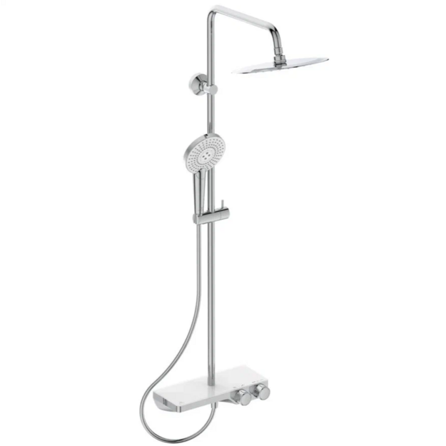 Termostatinė du&scaron;o sistema Ceratherm S200, 250 mm centrinė galva, rankinis 3-jų funkcijų du&scaron;as EVOJET, chromas