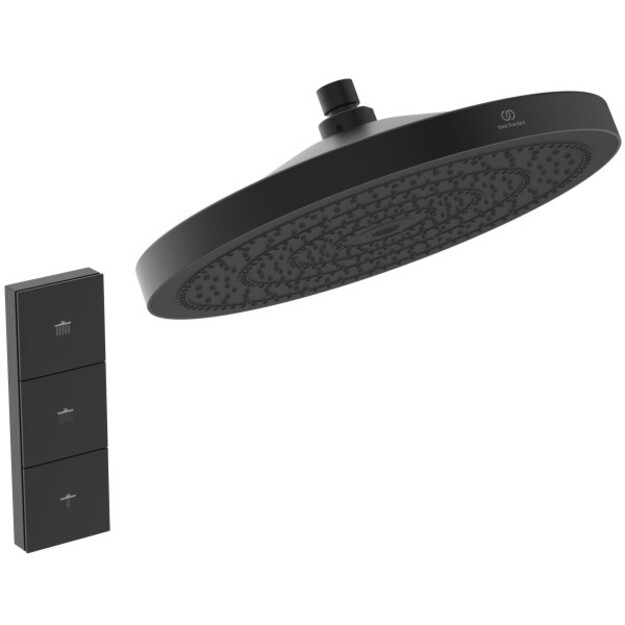 Idealrain SOLOS  lietaus du&scaron;o galva &Oslash;300 mm, 3-jos. Elektroninis pur&scaron;kimo režimų perjungimas,matinė juoda sp.