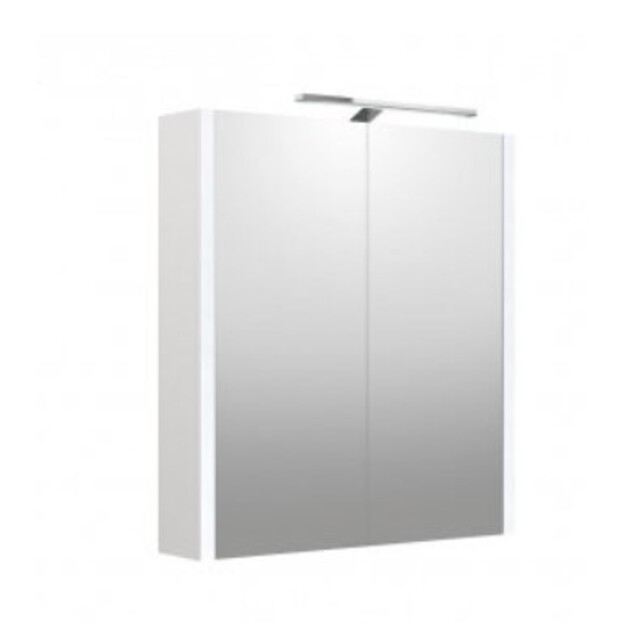 Veidrodinė spintelė su ap&scaron;vietimu LED, IP44, URBAN balta matinė, 60 cm