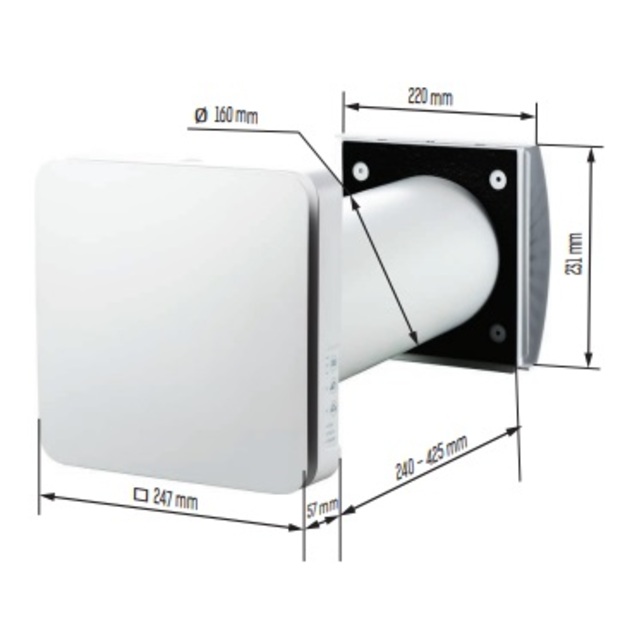 Mini rekuperatorius Twinfresh Atmo 50 m3/h su pulteliu