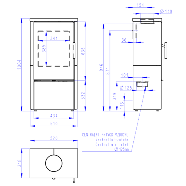 Krosnelė Romotop LAREDO F 10, keramikos apdaila (sp. 90002)