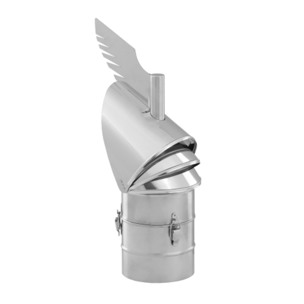 Atveriamas besisukantis gaubtas kaminui Rotowent Dragon RO250CH-DR-B