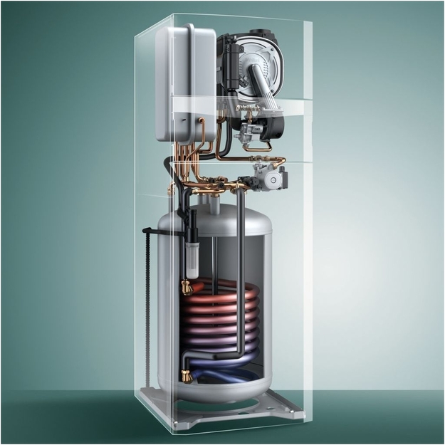 Dujinis kondensacinis katilas Vaillant ecoCOMPACT VSC 206/4 -5 su 150L boileriu, &scaron;ild. galia 20kW, galia V.&Scaron;. 24,5 kW