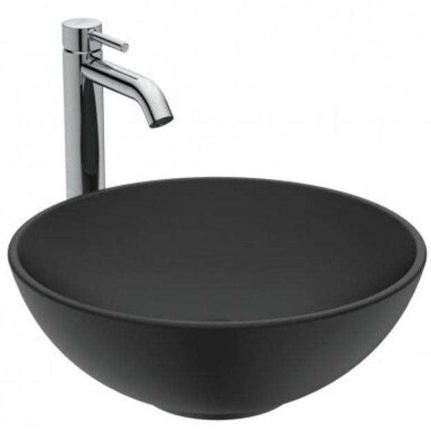 Ideal Standard STRADA O praustuvas montuojamas ant stalvir&scaron;io 41x41 cm, be perlajos, juodas