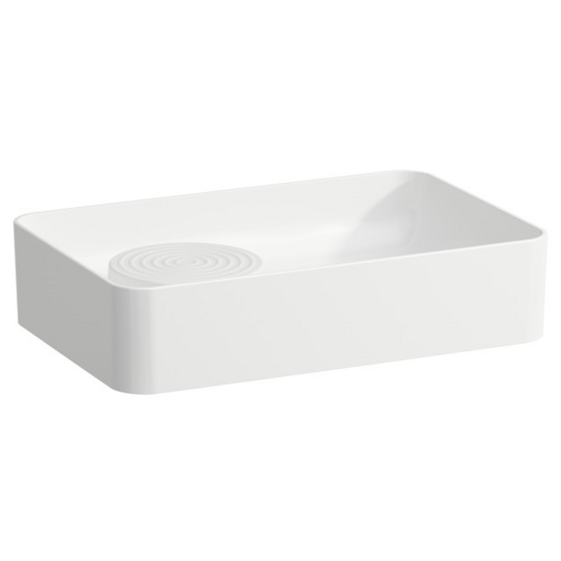 Laufen praustuvas - dubuo VAL 55x36 cm su sala, be skylės mai&scaron;ytuvui, Saphir Keramik, baltas