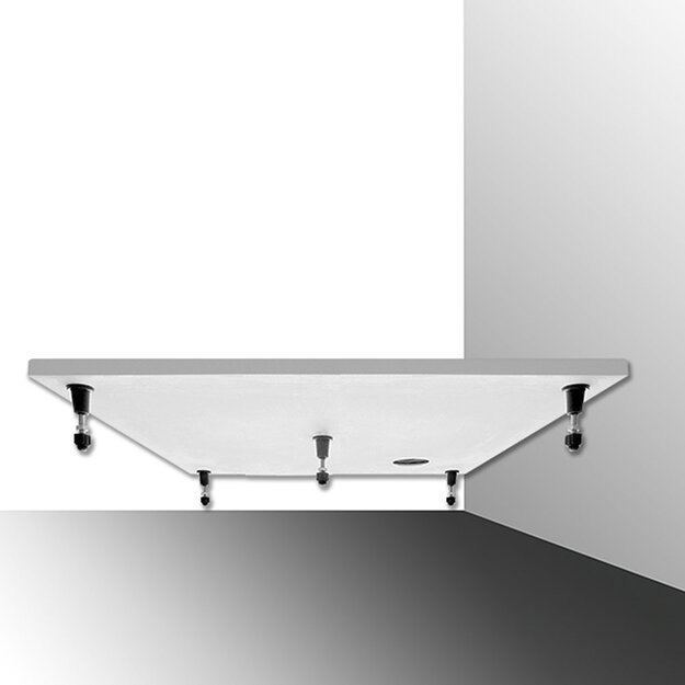 Du&scaron;o padėklas Macao-M  900x900x30 mm su reg. kojelėm (5 vnt) lietas marmuras, baltas