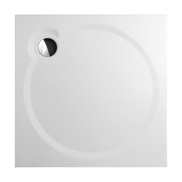 Du&scaron;o padėklas Macao-M  900x900x30 mm su reg. kojelėm (5 vnt) lietas marmuras, baltas