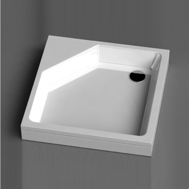 Akmens masės du&scaron;o padėklas KD-90, 890x890x240 mm, baltas su apdaila