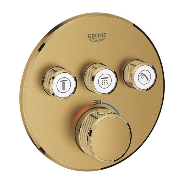 Vir&scaron;tinkinė du&scaron;o mai&scaron;ytuvo dalis Grohtherm Smartcontrol, 3 valdikliai, brushed cool sunrise