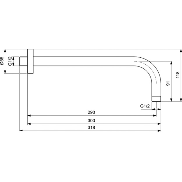 Ideal Standard Idealrain du&scaron;o galvos laikiklis 300 mm, &scaron;lifuoto aukso