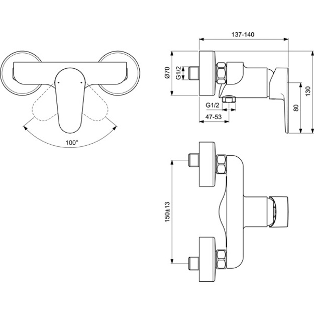 Ideal Standard Cerafine O du&scaron;o mai&scaron;ytuvas, matinis juodas