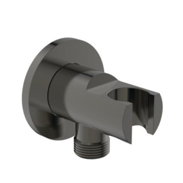 Ideal Standard du&scaron;o žarnos pajungimo alkūnė su laikikliu, magnetic grey spalva