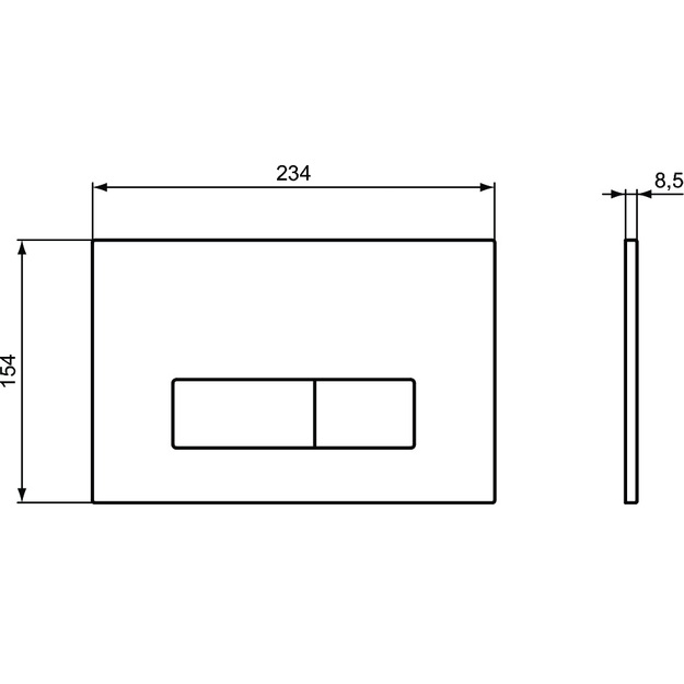 Ideal Standard Oleas M2 nuleidimo mygtukas, matinis juodas