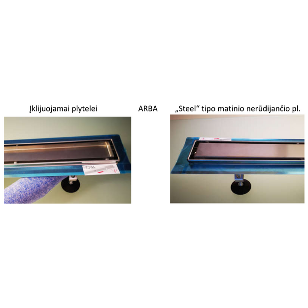 Du&scaron;o latako komplektas TECElinus 4in1  800 su dvipusėm grotelėm  2in1  Steel/Plate