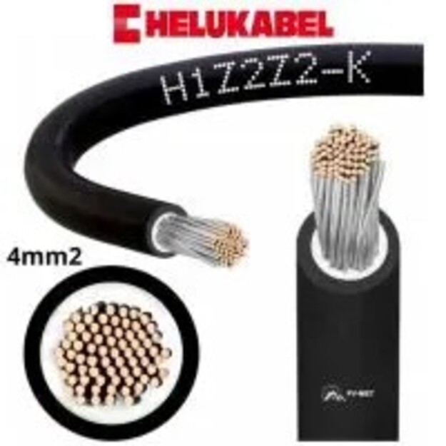 Solar kabelis MG WIRES EN 50618 4,00 mm2 Q H1Z2Z2-K 100 metrų juodas