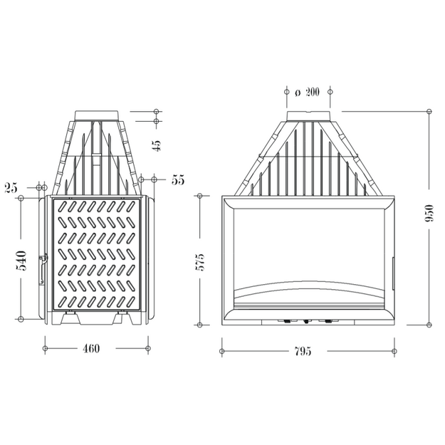 Ketinis židinio ugniakuras Invicta Double Face 800 su dviem fasadais (P928244)