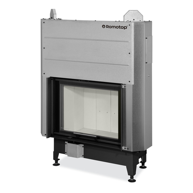 Plieninis židinio ugniakuras Romotop KV HEAT H3LE01 66.50, &scaron;viesi pakura IGN su pakeliamomis durimis