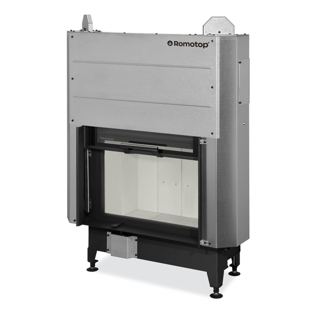 Plieninis židinio ugniakuras Romotop KV HEAT H3LE01 66.50, &scaron;viesi pakura IGN su pakeliamomis durimis