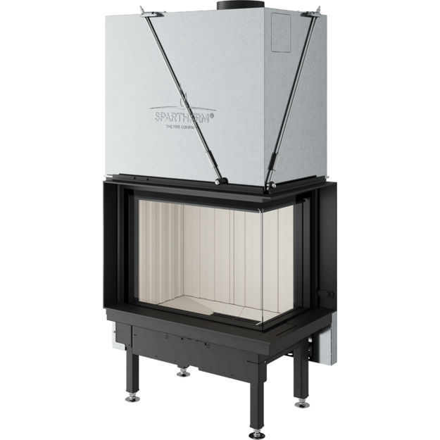 Plieninis židinio ugniakuras Spartherm Premium V-2R-68h, &oslash;200 mm, su kampiniu stiklu de&scaron;inėje