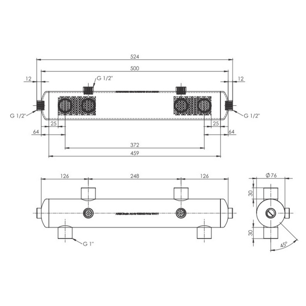 Hidraulinis indas Afriso BLH 801, DN1   kvs 4m3/h  iki 70KW, su izoliacija